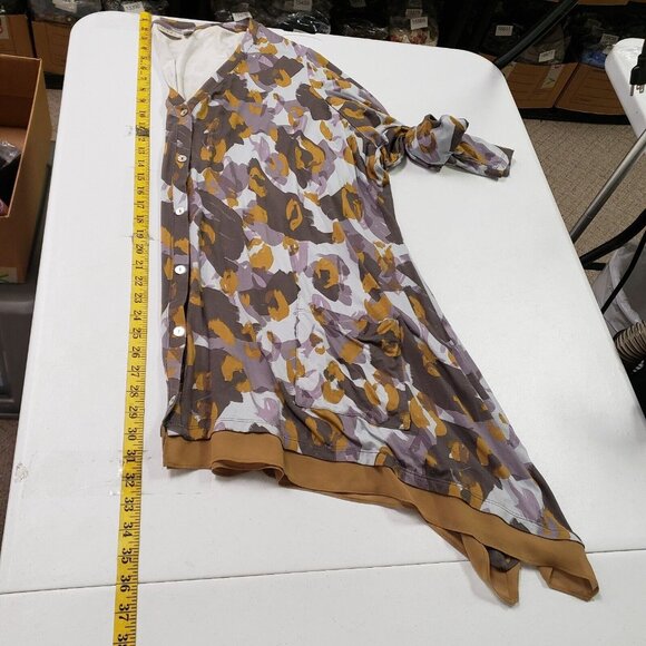 Logo Lori Goldstein Womens Artsy Asymmetric Button Up Tunic Top Size 3X Abstract - Picture 6 of 8